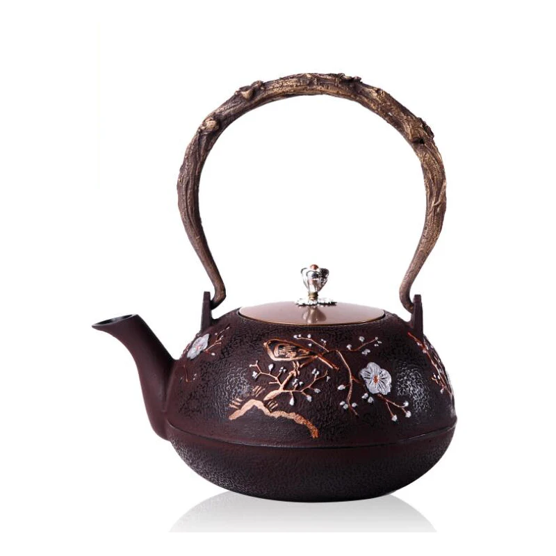 

1.2L handmade Chinese Tea Cast iron Teapot pot pure hand uncoated Chinese Tea Pot Drink Water Kettle Durable China Teapot Gift