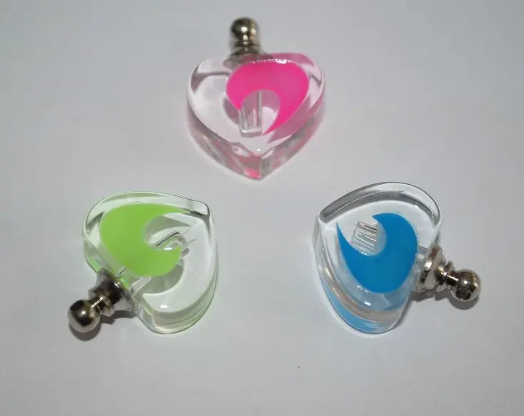 Free shipping!!!200pcs/lot Crystal perfume vial Moon Heart , Fragrance vial pendant