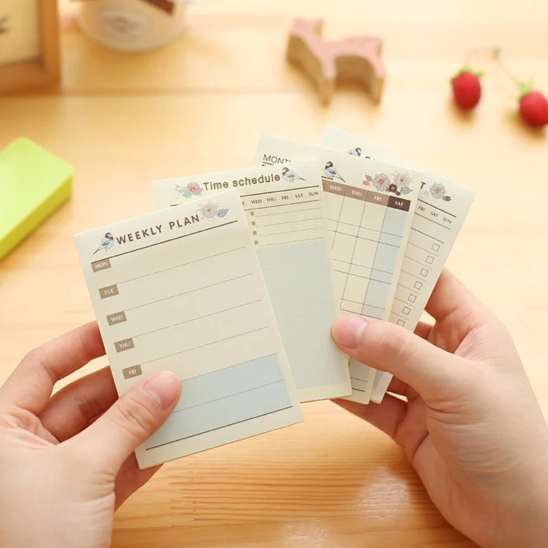 Creative Diary Weekly Plan Memo pad To Do List Time Sticky note Schedule Office And School Supplies Cheap Korean Stationery