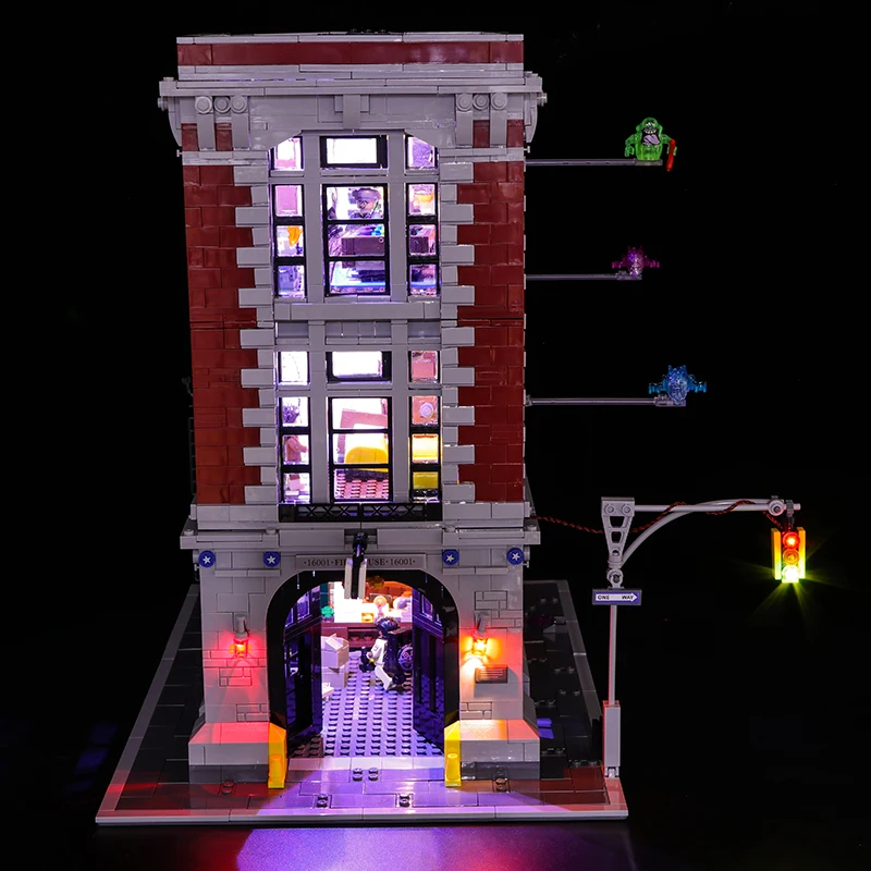 Only Led Light Set  For 75827 Building City Street Ghostbusters Firehouse Headquarters 16001 Blocks Led Toys Gift