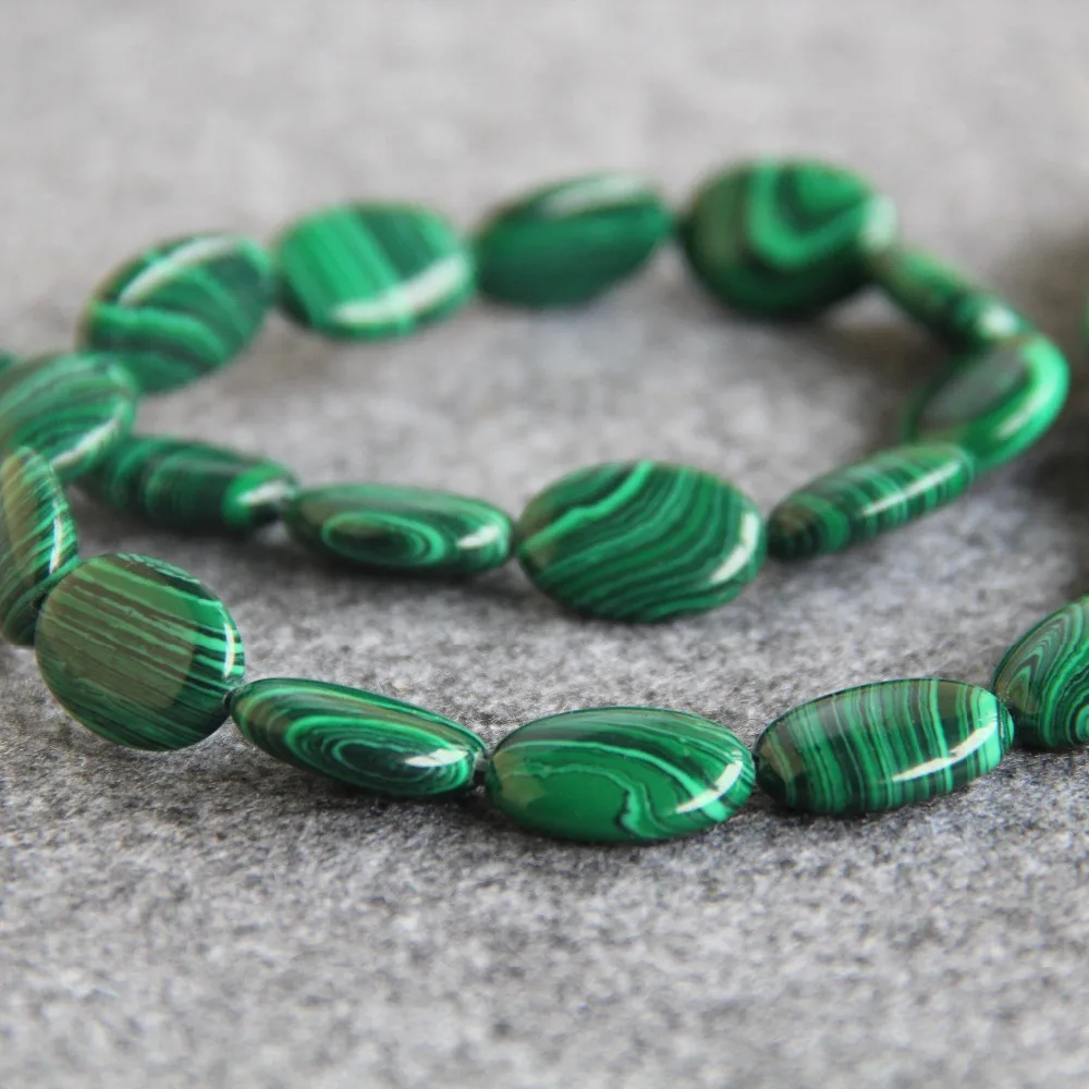 

Hot For Necklace&Bracelet 13x18mm Natural Green Turkey Malachite Beads Stripe DIY Natural Stone Loose Beads Women Jewelry 15inch