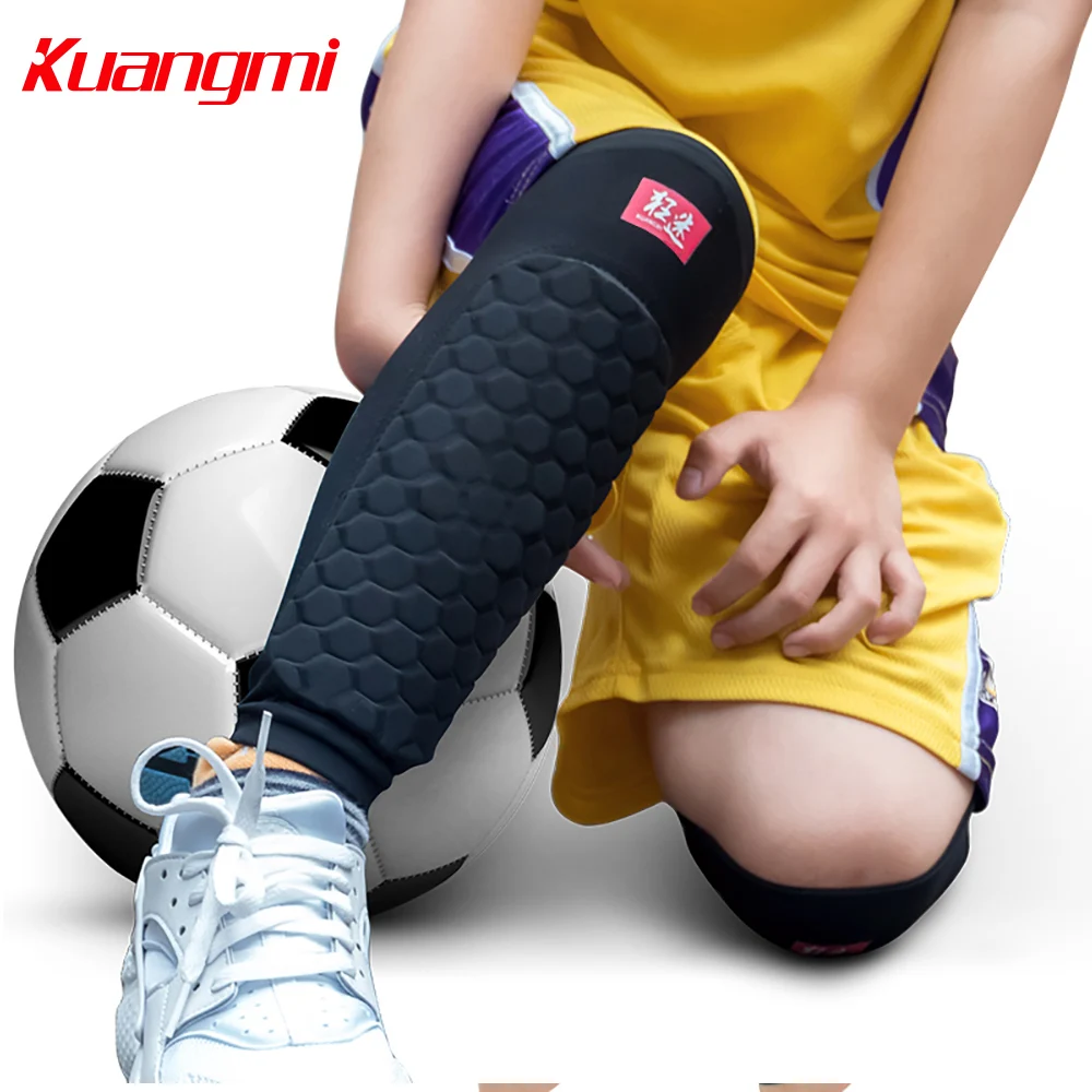 Kuangmi 1 Pair Kids Knee Pad Knee Support Protector Children Calf Splint Sleeve Shin Guard Sports Basketball Football Cycling