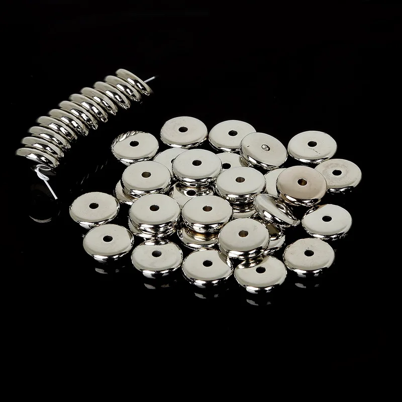 High Quality 100-500pcs Rhodium/KC Gold CCB Plastic Beads Loose Spacer Beads for DIY Jewelry Findings 5/8/10mm Pick Size