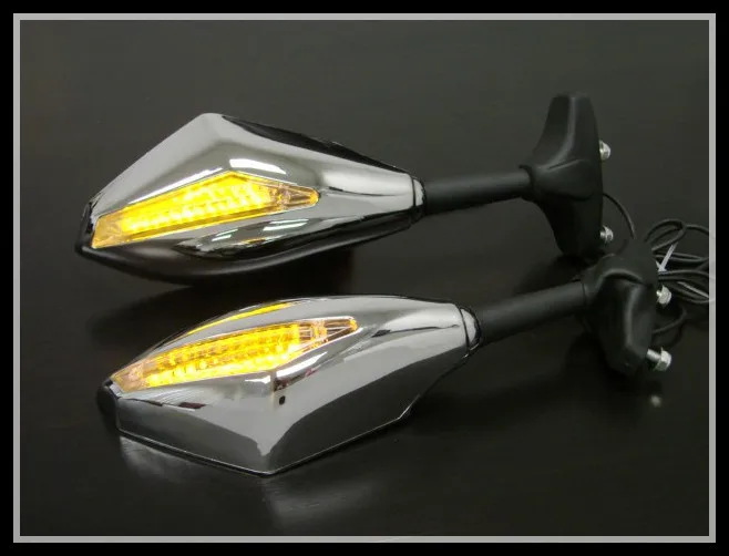 g CHROME TURN SIGNAL MIRRORS for Triumph Daytona 600 675 TT Trophy Ducati 848 1098 honda kawasaki suzuki yamaha