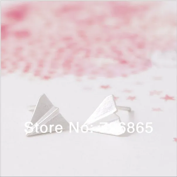 

30 Pairs of Fashion Gold Silver Origami Plane Stud Earrings Women Jewelry