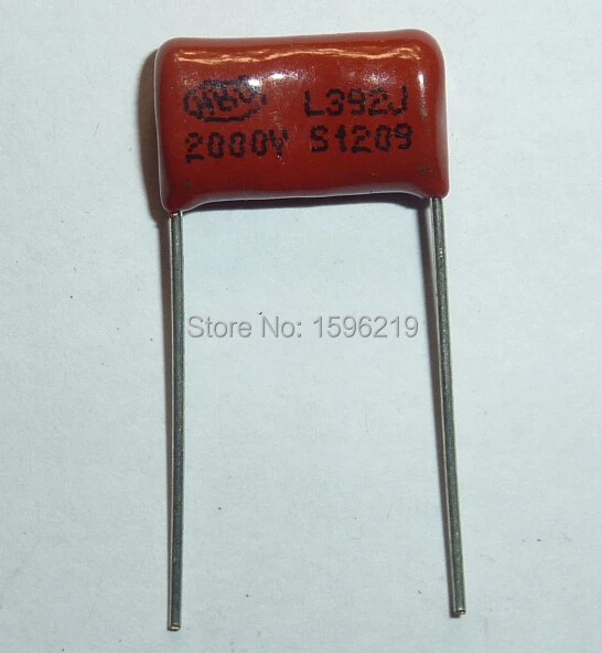 

50pcs CBB capacitor 392 2000V 392J 2KV 3900pF 3.9nF P15 CBB81 Metallized Polypropylene Film Capacitor