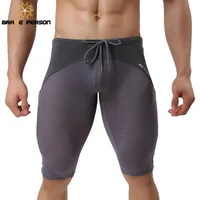 BRAVE PERSON-pantalones cortos de estilo veraniego para hombre, pantalones cortos de playa ajustados de malla transpirable, pantalones cortos multifunción hasta la rodilla, ropa de playa