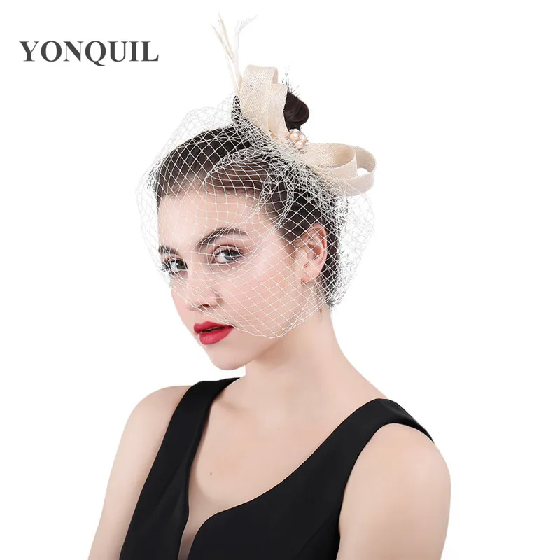 

Elegant Bridal Mesh Fashion Net Headwear For Formal Occasion Wedding Fascinators Hair Accessories Fancy Feathers Hair Clips