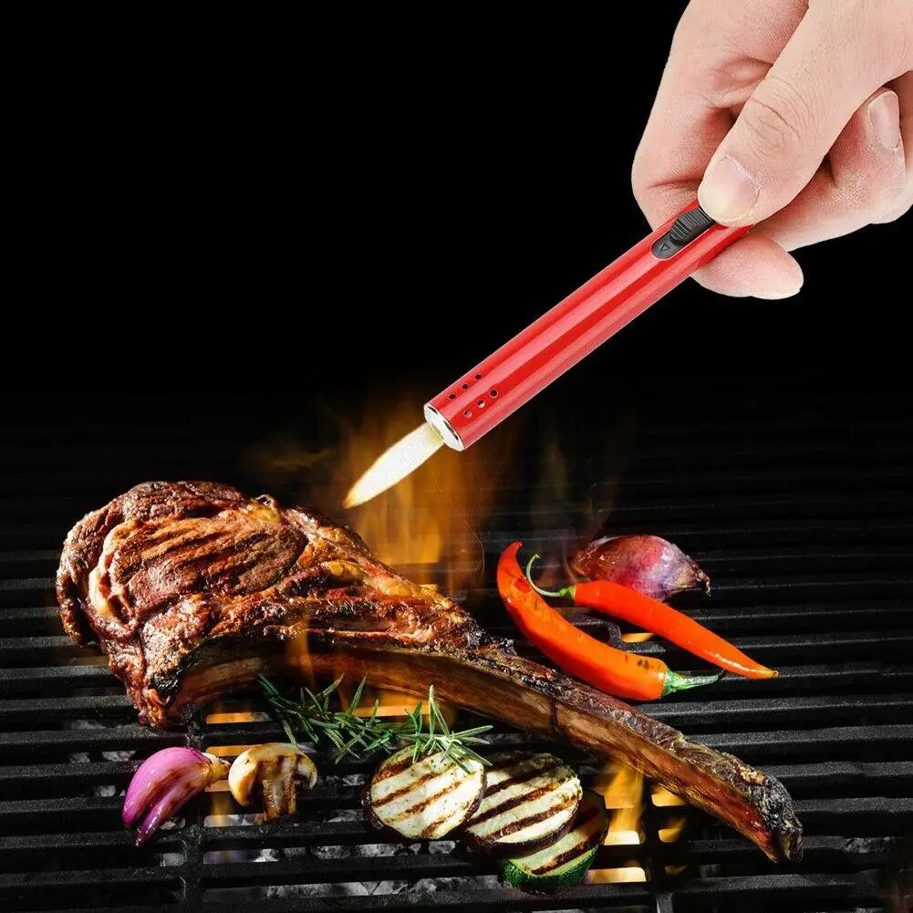 Metal torch lighter Outdoor Barbecue Charcoal Gas Cooker Stove lighter Kitchen Igniter Gun Lighter butane torch soplete cocina