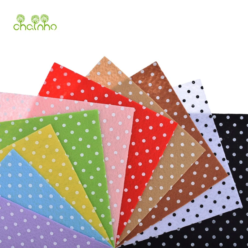 Printed Felt Non Woven Fabric 1mm Thickness Polyester Cloth For Sewing Dolls Crafts Home Decoration Pattern Bundle 10pcs15x15cm