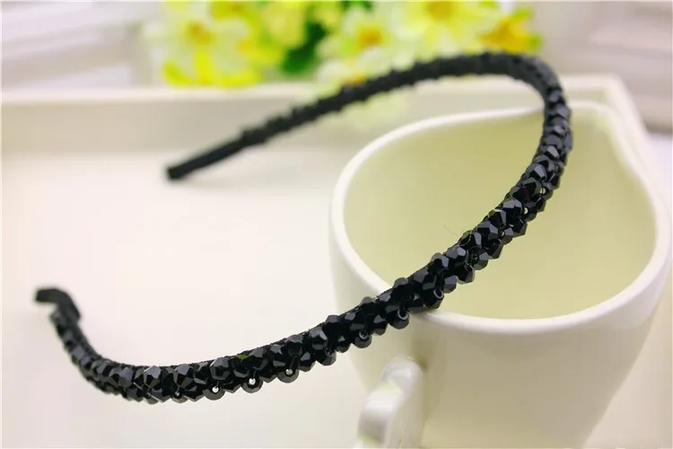 Fashion Girls Shiny Luxury Rhinestone Hair Band High Quality Diamond Hair Hoop Accessories for Women Crystal Headbands