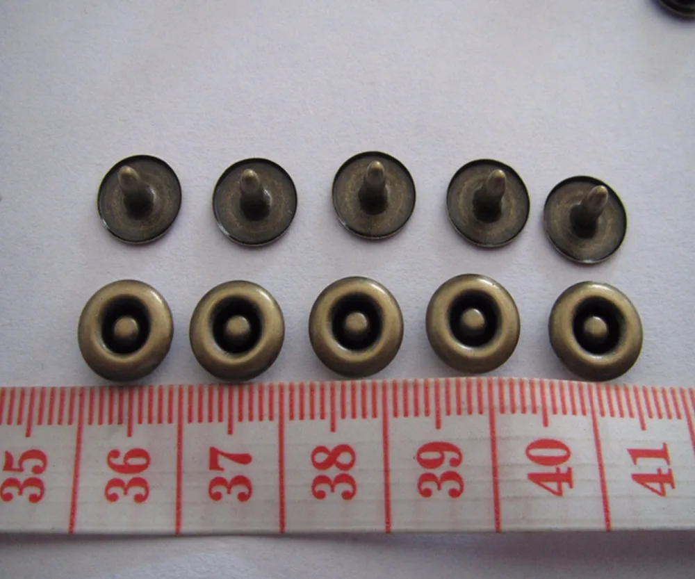 Free shipping 9.5mm brass jeans rivet for jeans plating antique brass jeans button nail 200set