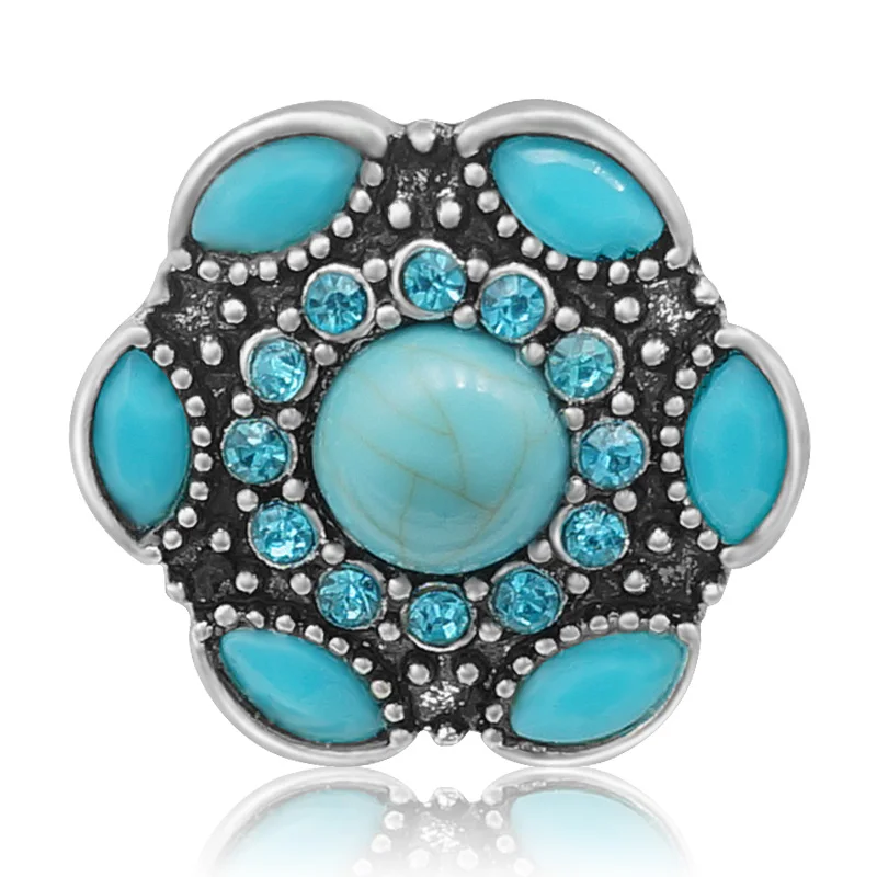 New Beauty Colorful rhinestone Flowers  20MM Metal snap buttons for DIY 18mm snap jewelry wholesale KZ3380