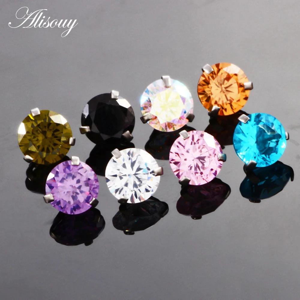 Alisouy New Brand AAA Zircon Style Crystal Body Jewelry Belly Button Ring Body Piercing Navel Piercing Silver Color Ombligo
