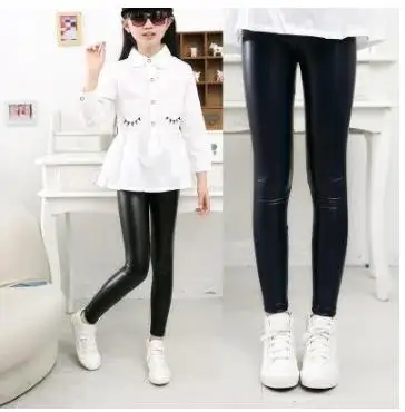 Spring New Children\'s Clothing Baby Girls PU Leather Pants Leather Pants Children\'s pants girls leggings