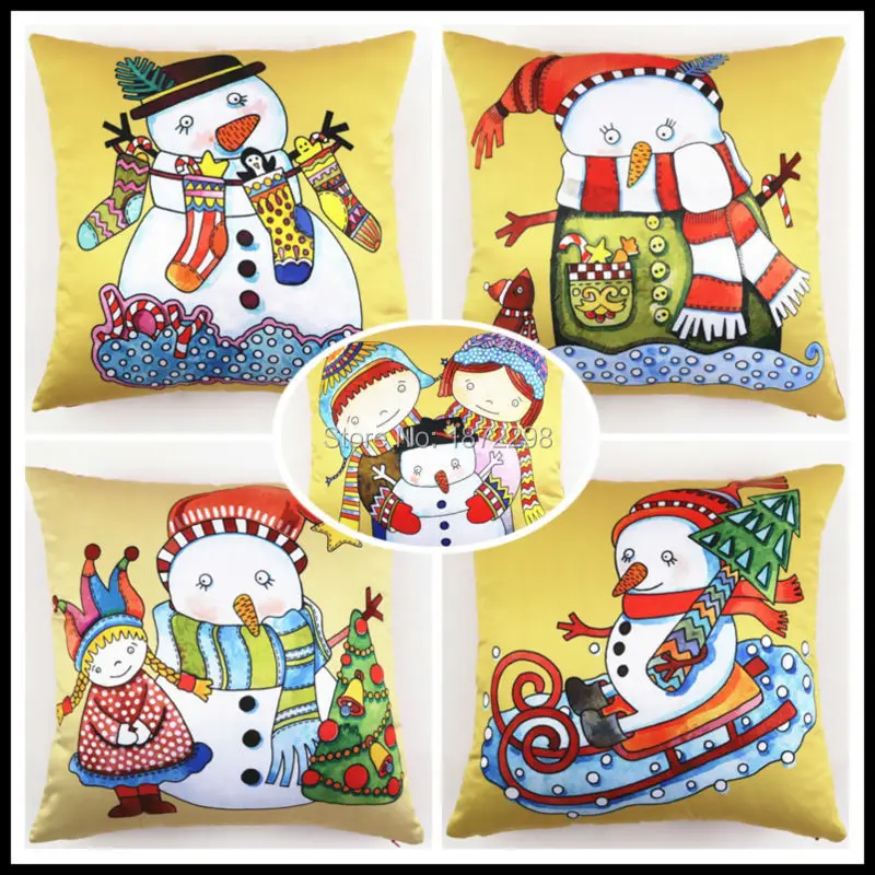 Free Shipping 190 Types Pattern Christmas Style 40/45/50/55/60cm Peach Skin Digital Print Cushion Cover PPSDPC-C-15-19