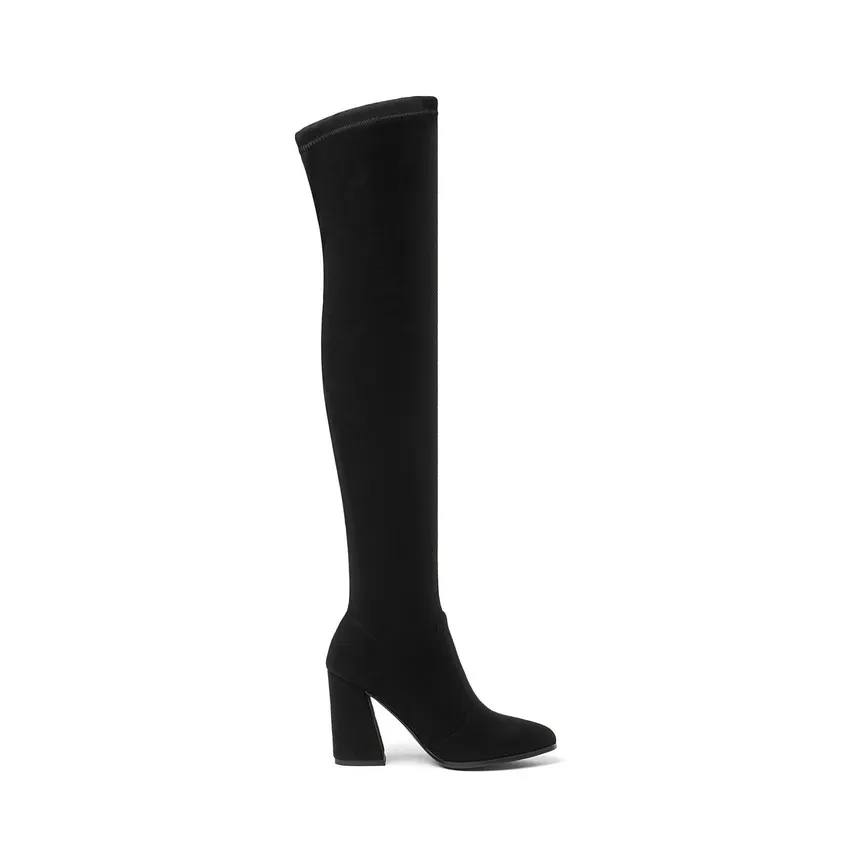 QUTAA 2021 Women Over The Knee High Boots Fashion All Match Pointed Toe Winter Shoes Elegant All Match Women Boots Size 34-43