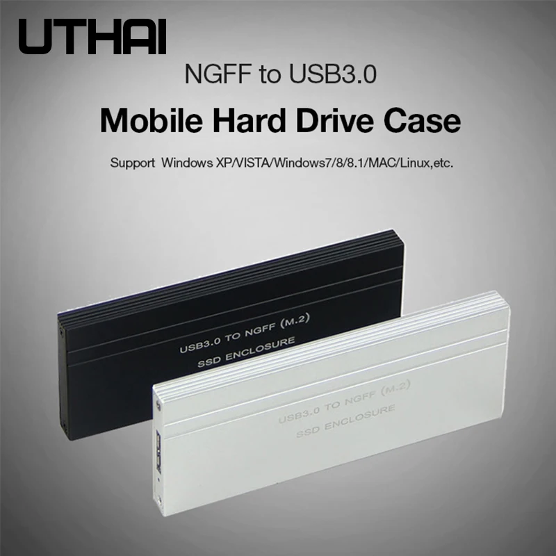 UTHAI G03 NGFF to USB3.0 Mobile Hard disk box M.2 SSD Adapter Card External Enclosure Case for m2 SSD USB 3.0 HDD Case