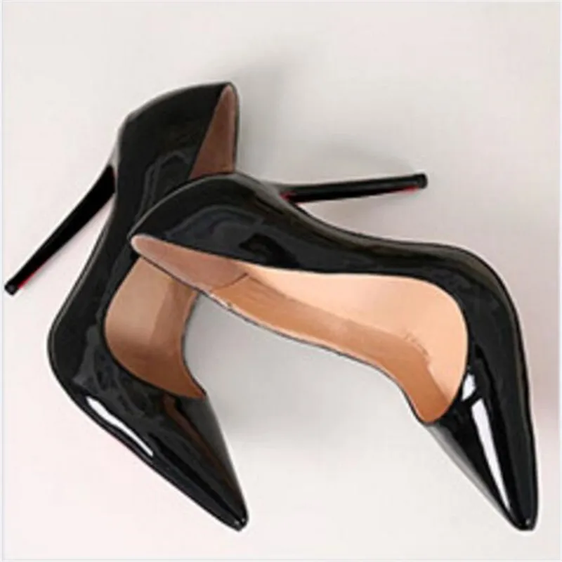 

New Pointed Toe Leather Women Pumps Fashion Office Shoes Women Sexy High Heels Shoes Thin Heel Women 's Wedding Shoes