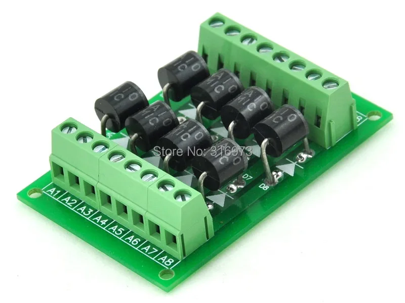 6 Amp 1000V 8 Individual Diode Module Board, 6A10.