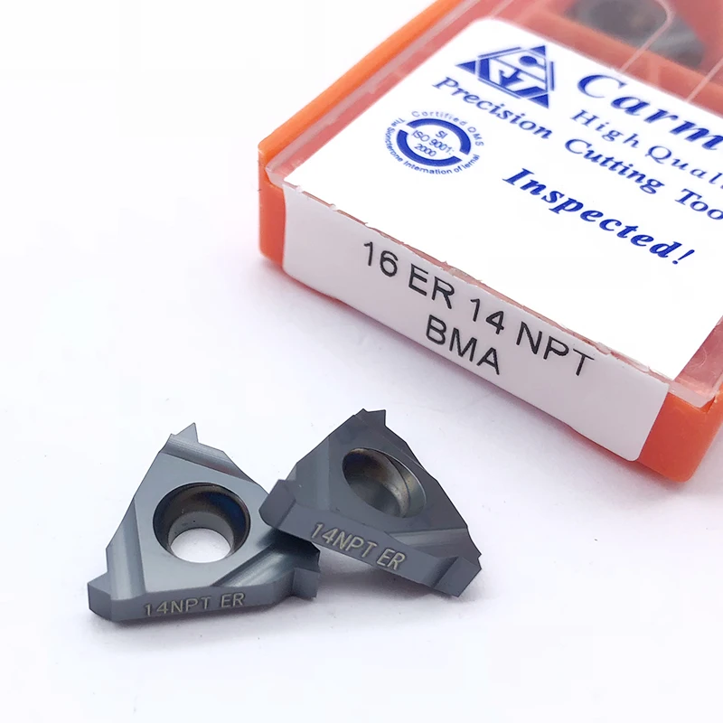 10 шт. 16ER 11. 5 NPT BMA Carmex 14 NPT карбидные вставки CNC внешняя резьба лезвие токарный станок Режущий инструмент нержавеющая сталь и сталь