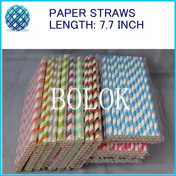 Free Shipping 1800pcs/Lot new 2013 Colorful Striped Chevron And Polka Dot Drinking Paper Straws baby shower favors