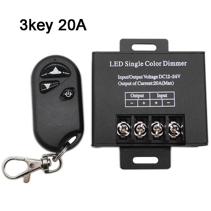 Mini 3Keys Single Color Dimmer Controller For 5050 3528 3014 2835 LED Strip Light Tape Lamp 12V 24V