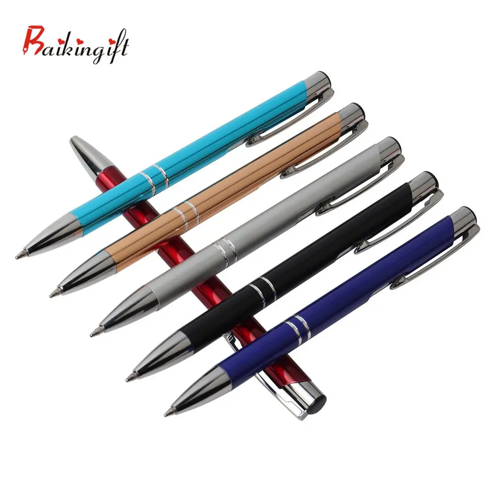 2PCS Ballpoint Pen Style Press Metal Material Ball Pens For School Office G2 Refill Black Blue Ink Writing 0.7mm Luxury Gift Pen