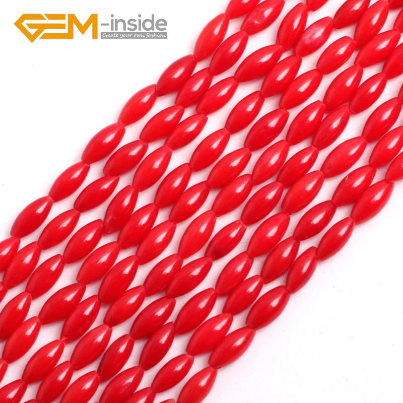 

4X7MM olivary shape red coral beads loose beads for jewelry making beads strand 15 inches wholesale !