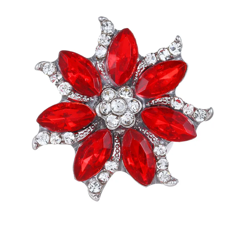 KZ1719 Crystal rhinestone Colorful Flowers 18MM snap buttons fit DIY 18MM snap bracelet snap jewelry wholesale