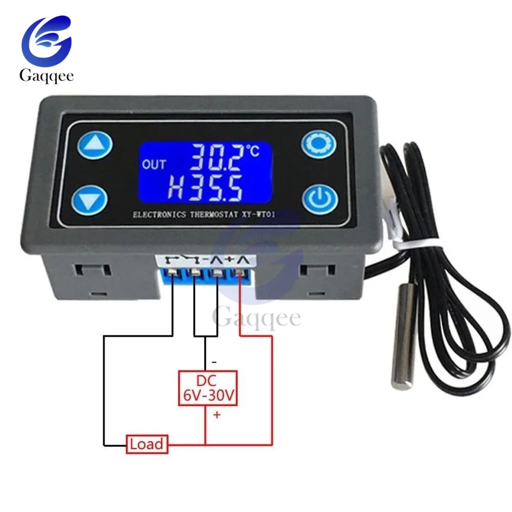 10A LCD Display Digital Temperature Controller Regulator Thermocouple Thermostat Sensor 12V 24V With NTC-10K B3950 Probe cable