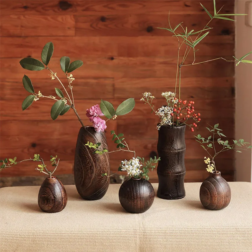 

Bamboo Flower Vase For Home Decoration Handmade Wedding Decoration Vase Gift Flower pots stands Home decor bottles wood