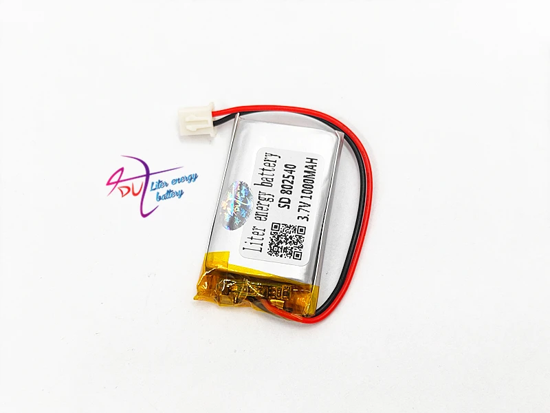 XHR-2P 2.54 1000mAh 802540 3.7V lithium polymer battery 852540 scan code instrument speaker driving apparatus