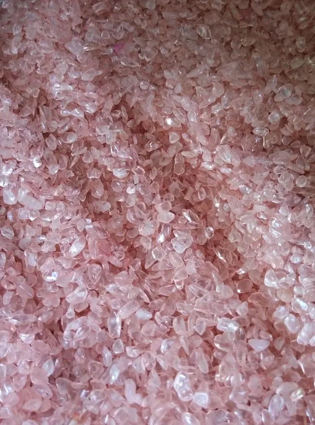 ROSE QUARTZ crystal 3-5mm tumbled,  mini stones pink Chips healing
