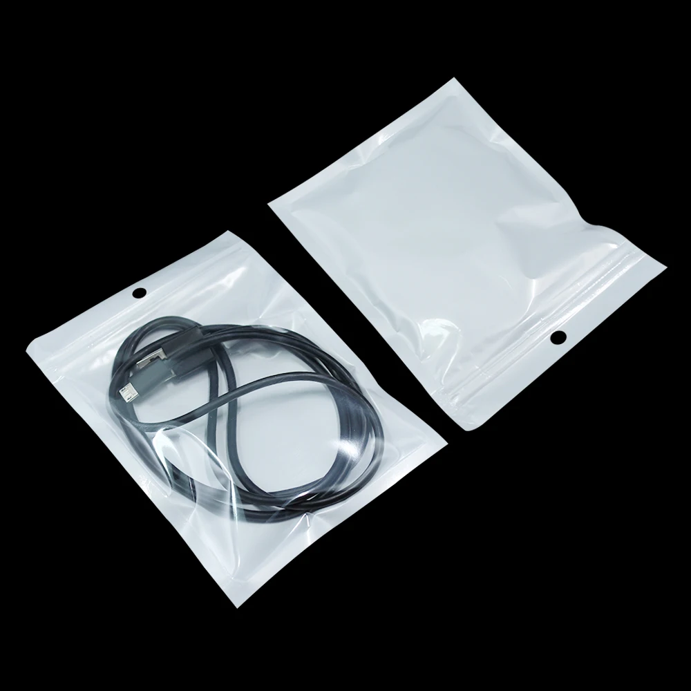 

Wholesale 11*16cm White / Clear Self Seal Zipper Plastic Packing Storage Bag, Zip Lock Zip Lock Bag Retail Package W/ Hang Hole