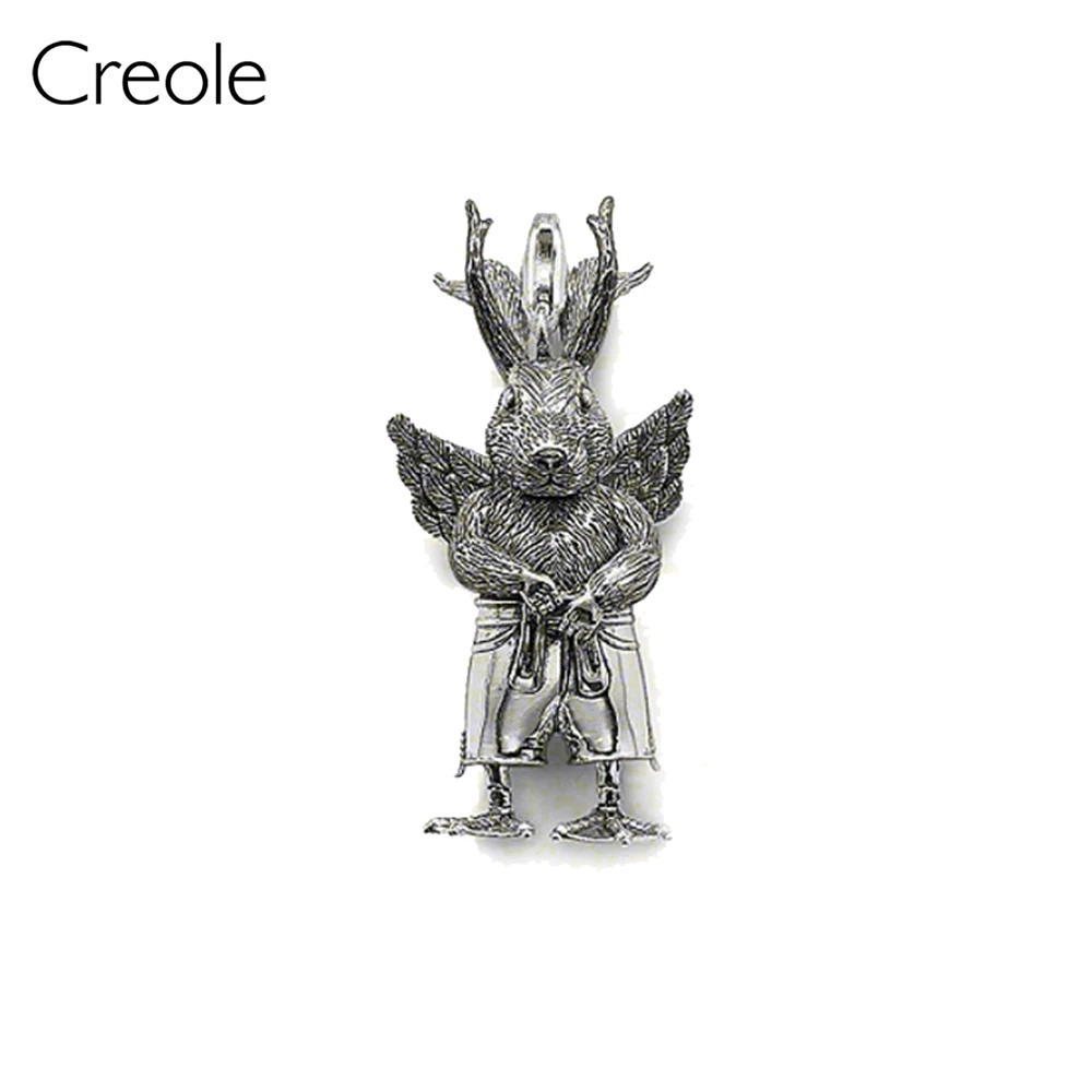 Bus Shark Dragon Deer Antlers Strange Rabbit Necklace Pendant,2019 Rebel Street Jewelry 925 Sterling Silver Trendy Gift