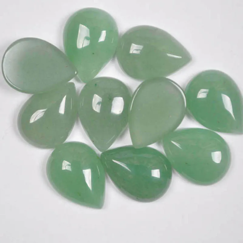 

18x13MM Green Aventurine Bead Teardrop CAB Jewelry For Woman Gift Making (10 pcs/lot) H115