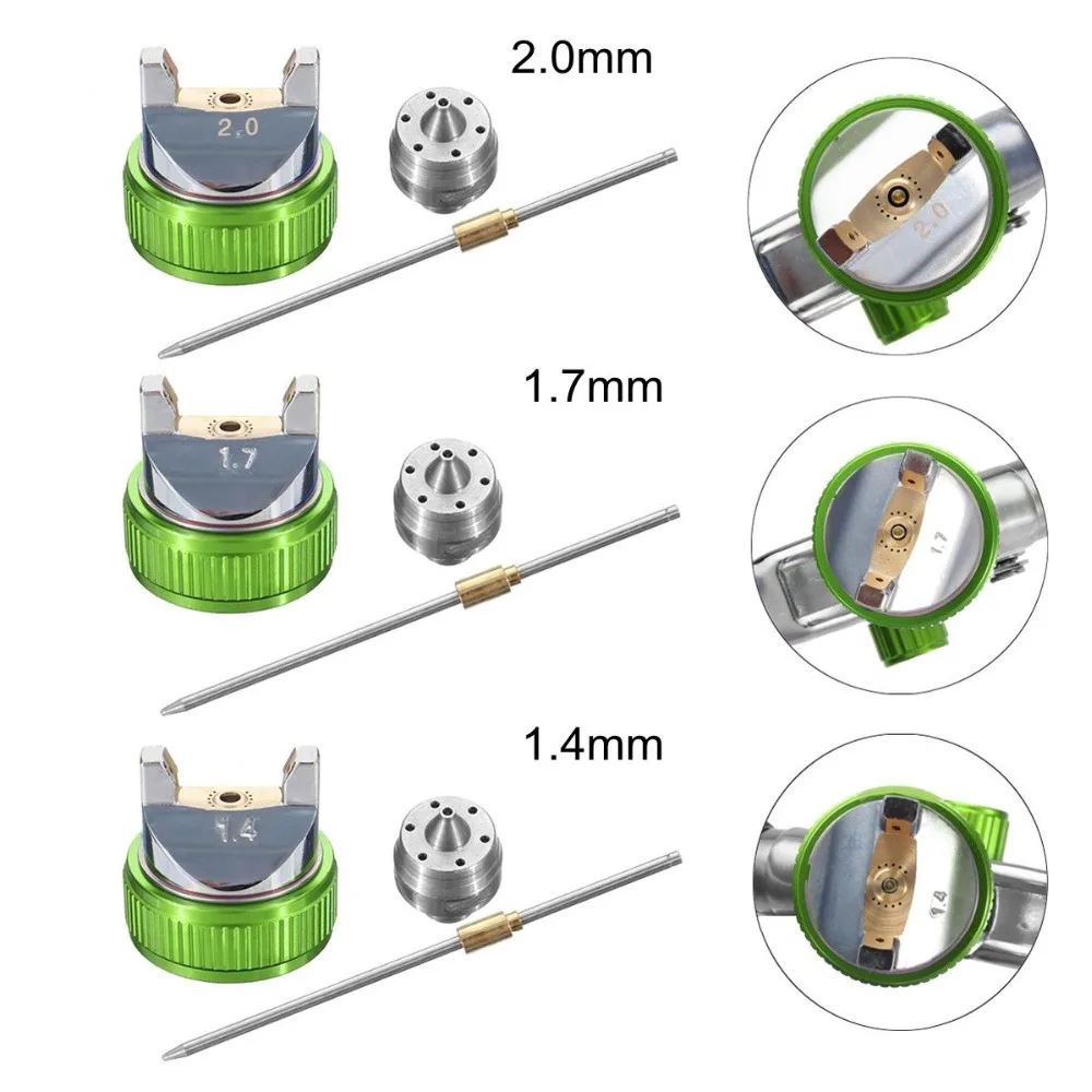 G2008 Professional HVLP 600ML 1.4/1.7/2.0mm Nozzle Gravity Pneumatic Air Paint Spay Gun For Car Auto Repair Tool Painting Kit