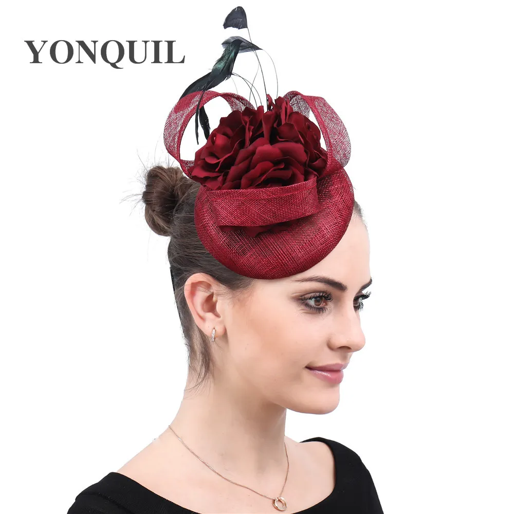 

New Bridal Fascinator Accessories Black Linen Millinery Hairpins Wedding Veils Hat Chic Women Ornaments Headpiece 2023 New Style