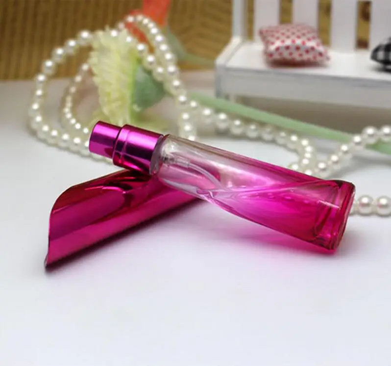 High Quality 20ml Long Printed Color Glass Cylinder Spray Perfume Bottle Atomizer Refillable Bottles 100pcs