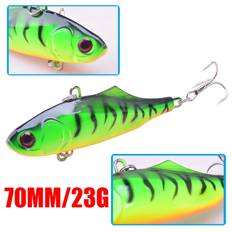 1Pcs VIB Winter Ice Sea Fishing Lures 7cm 23g Hard Crankbait Wobblers Artificial 5 Colors Trolling Carp Fishing Accessories