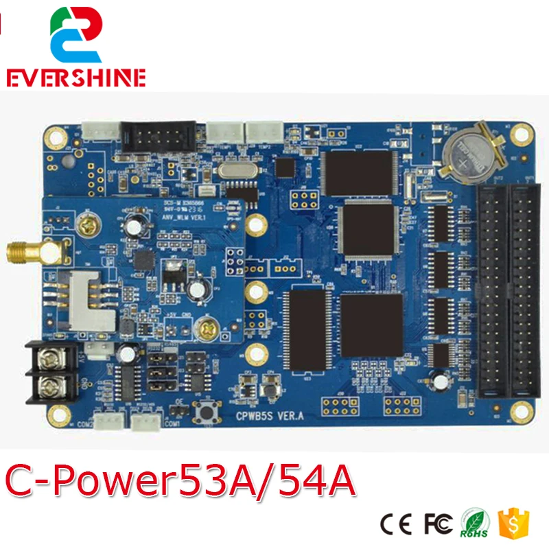 high gray scale LED display control card c-power 5 series full color card 53a 54a with 3G/4G RS232/485 module