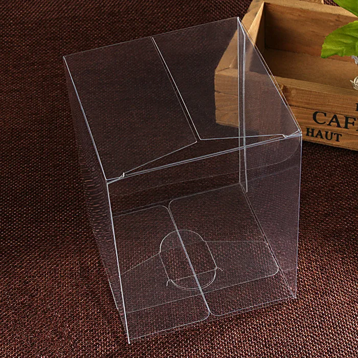 20pcs 7*7*7cm Transparent Waterproof PVC Boxes Packaging Small Plastic Clear Box Storage For Food/jewelry/Candy/Gift/cosmetics