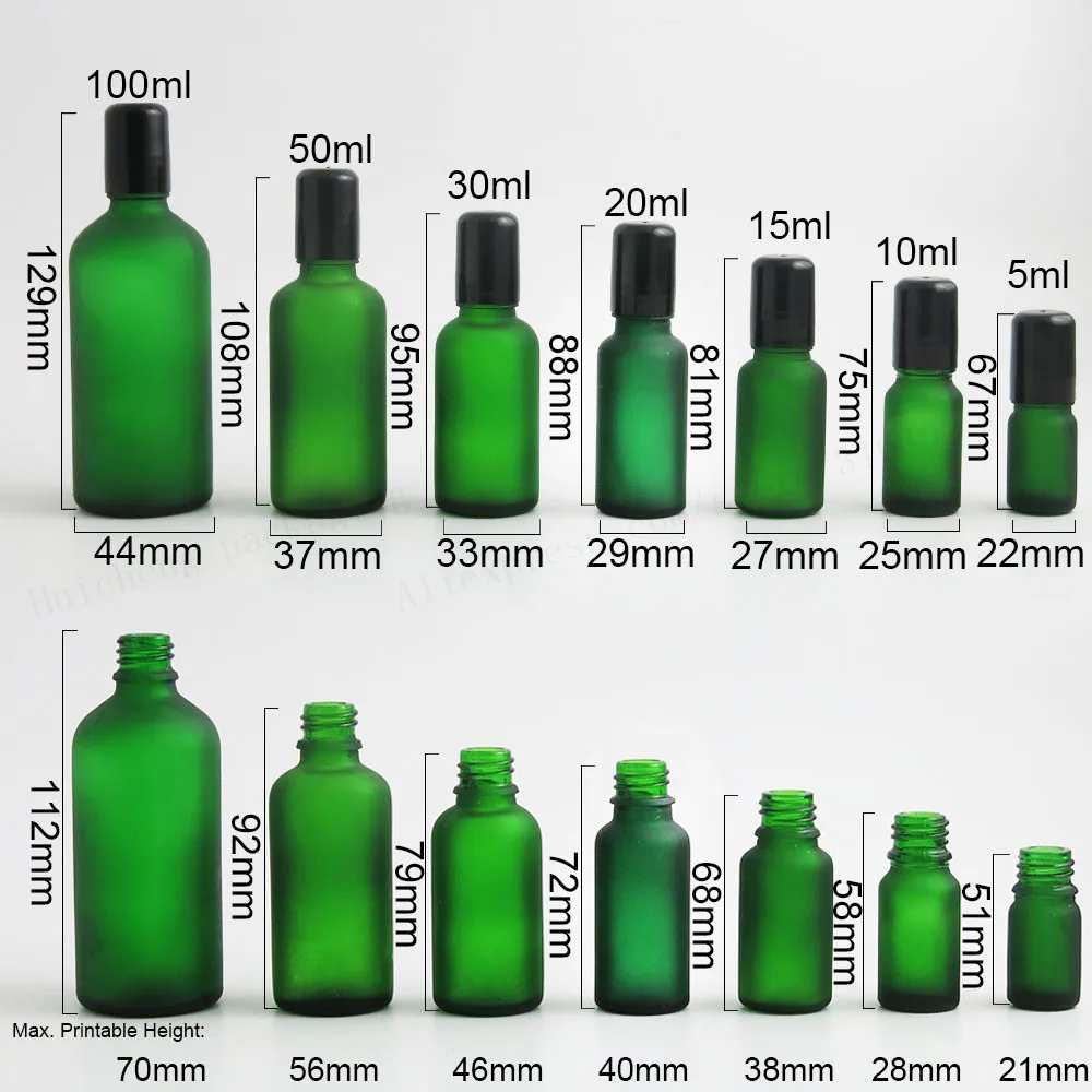 Roll-on HI en verre vert conviviale ré, pour tous les jours, 100ml 50m l30 ml 20ml 15ml 10ml 5ml, Ik 200 pièces