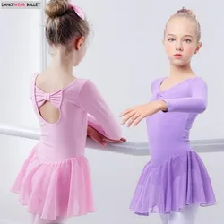 New  Baby Kids Pink Cotton Ballet Leotard Dress Toddler Girls Ballet Practice Dance Dress For Children