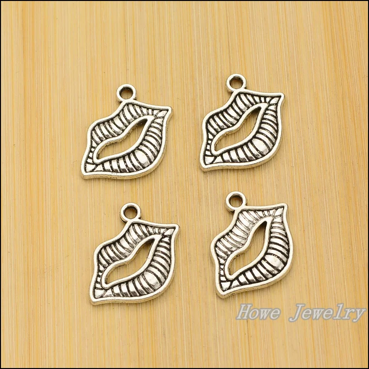 wholesale 60pcs retro   Sexy Lips charm Tibetan silver  fit  for  Necklaces & Pendants  metal jewelry findings