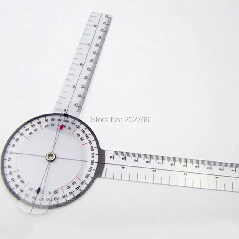 

200mm 8inch Goniometer plastic protractor Angle ruler Medical promotion ruler 22pcs/lot