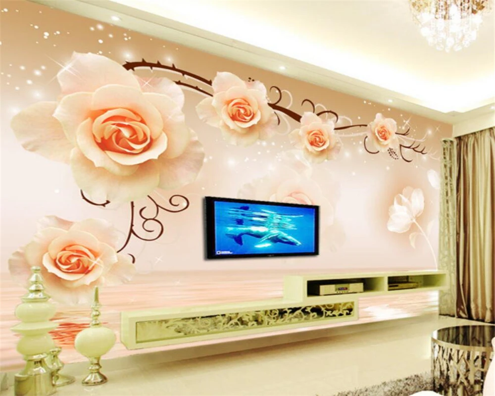 

Beibehang papel de parede custom wallpaper the water rose, 3 d photo wallpaper bedroom TV wall in the sitting room 3 d wallpaper