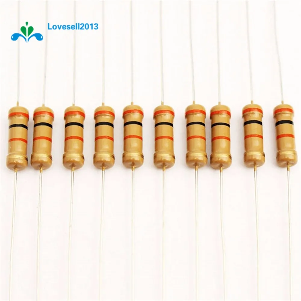 100Pcs 1/4W Carbon Film Resistors Assorted Kit 1K Ohm 0.25W 5% Carbon Film Resistors Resistance 100% Origin