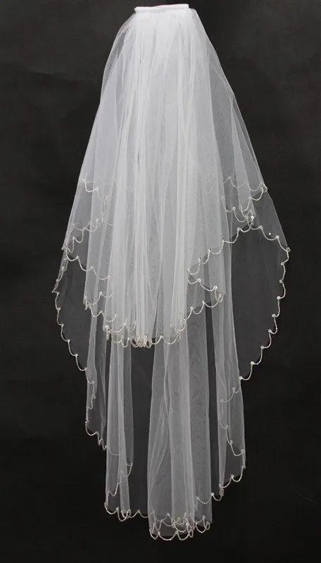 Vintage Cheap Ivory White Women Veil Voile Mariage Lace Bridal Veil Veu De Noiva Gorgeous Wedding Accessories